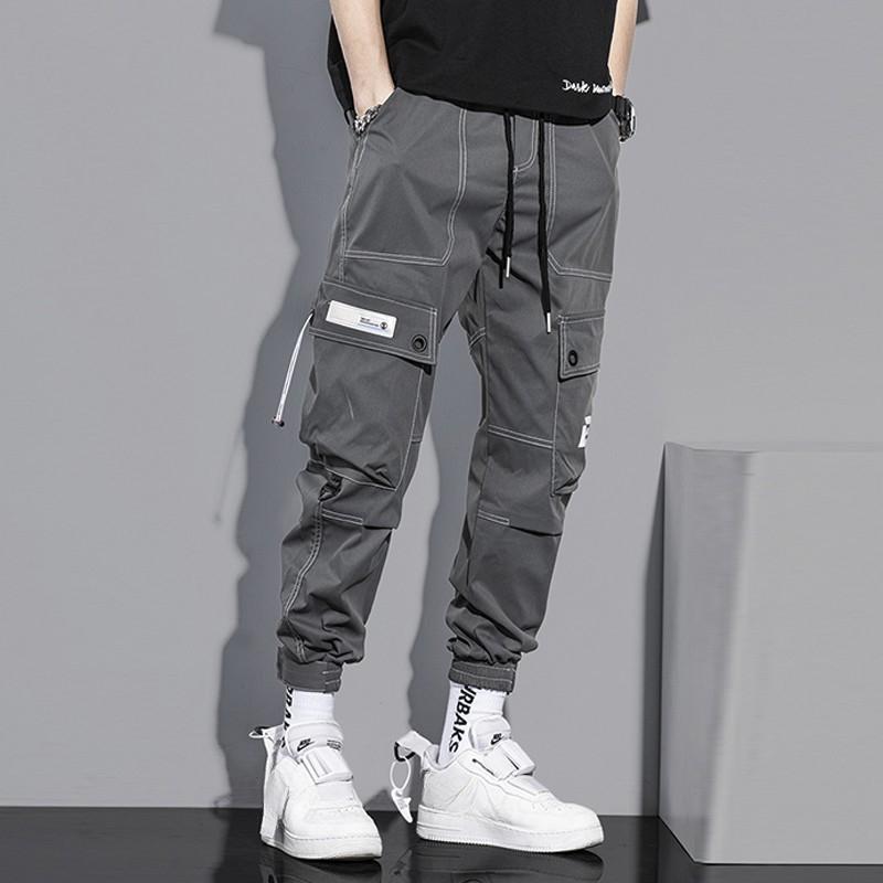 Spring Autumn New Men's Multi Pocket Loose Casual Pants Cargo Pants