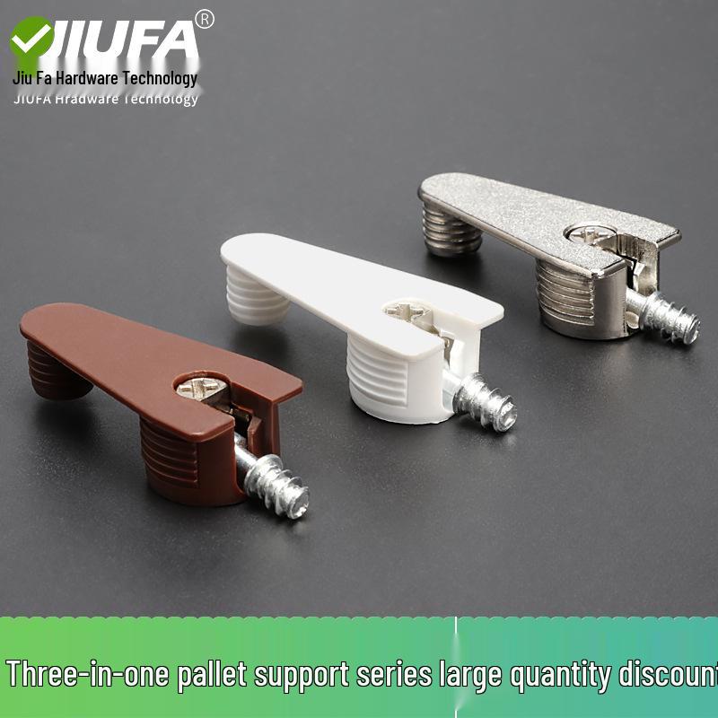 Minimalist Gunmetal Gray 3-in-1 Shelf Bracket & 12mm Cabinet Connector