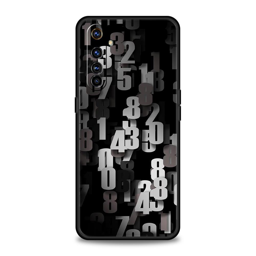 Number Pattern Soft TPU For Realme 13 12 11 10 9 Pro Plus GT3 GT2 C21 C25 C35 C53 C55 C67 Pro 5G Phone Case Cover Fundas Capas