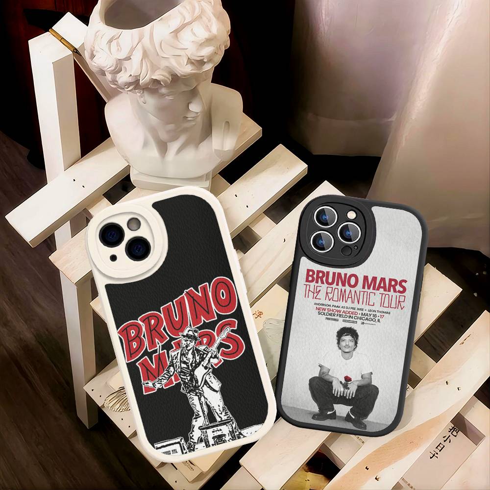 Famous Bruno Mars The Romantic Leather Phone Case For IPhone 15 14 13 Pro Max 12 11 16 Plus Phone Cover