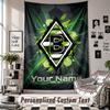 Wall Hanging Tapestry With Custom Name & Text, Borussia Mönchengladbach Decorative Tapestry For Bedroom