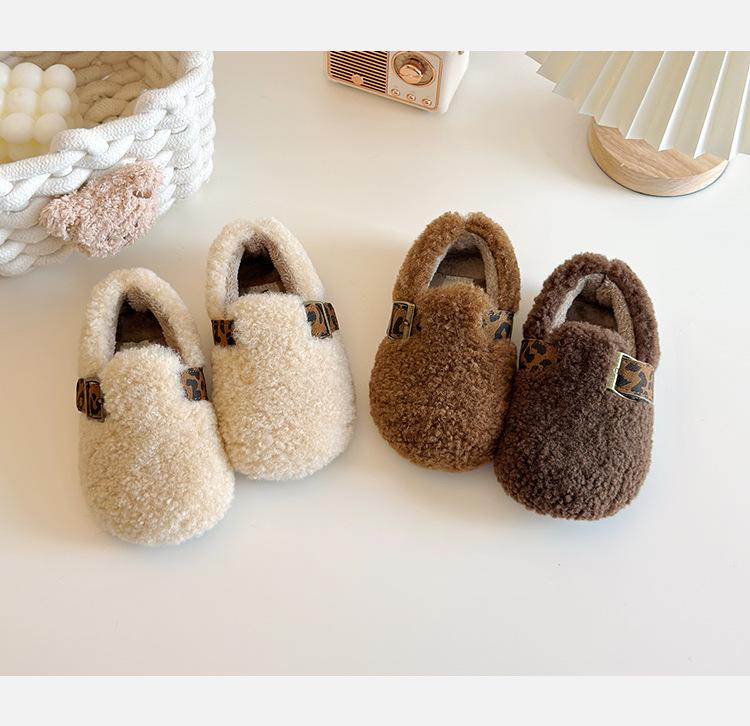 Winter Warm Fleece Baby Shoes: Soft Sole, Closed Heel, Thick Cotton for Girls