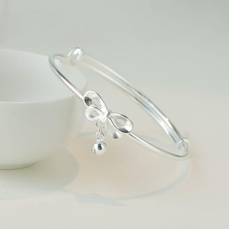 Bow Knot Bell Bracelet, Women's Young Style Plain Ring Open Bracelet, Best Friend Handpiece, Instagram, Little Red Book, Internet Red Style