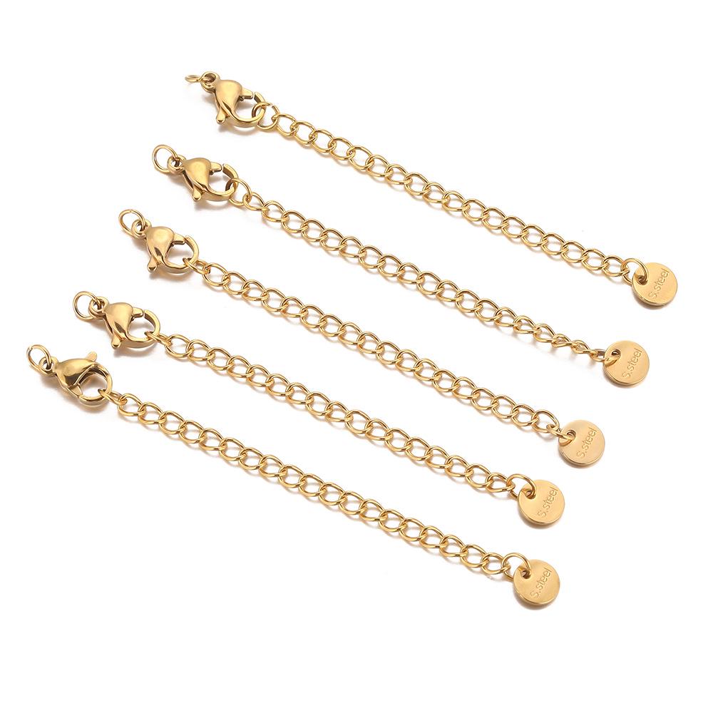 Stainless Steel & Titanium Necklace Extension with Lobster Clasp & Beaded Tail - DIY Accessory Set