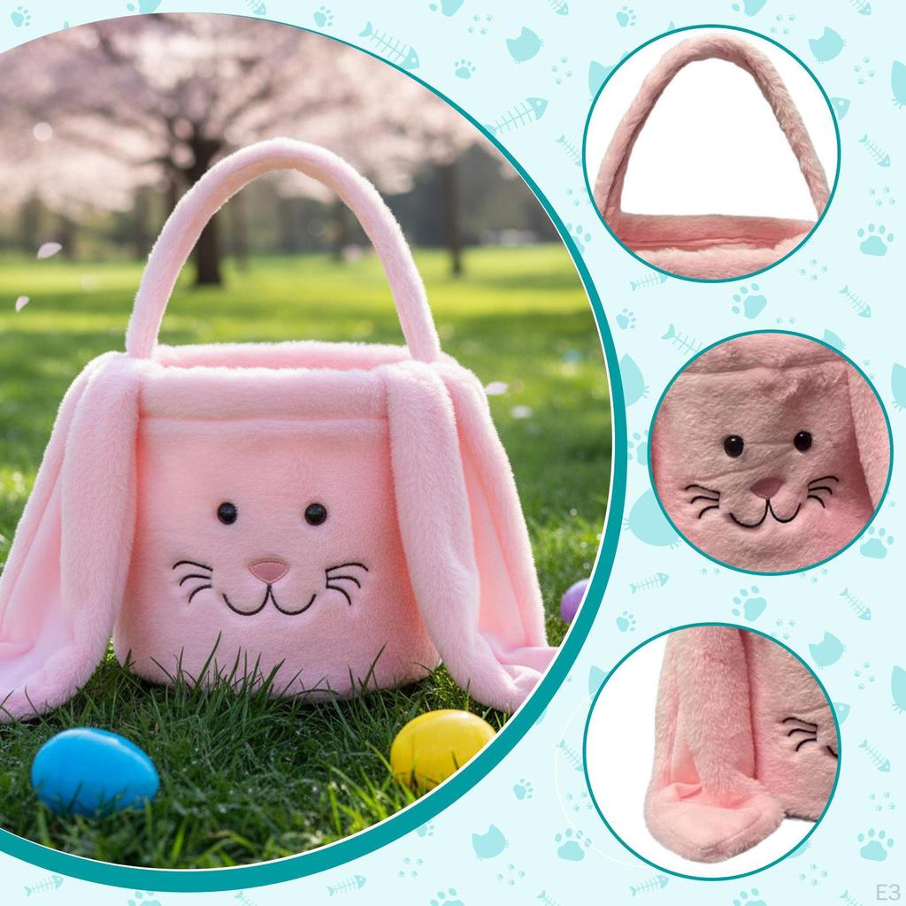 Easter Basket Decorative Easy To Carry with Handle Storage Organizer for Outdoor Birthday Party
