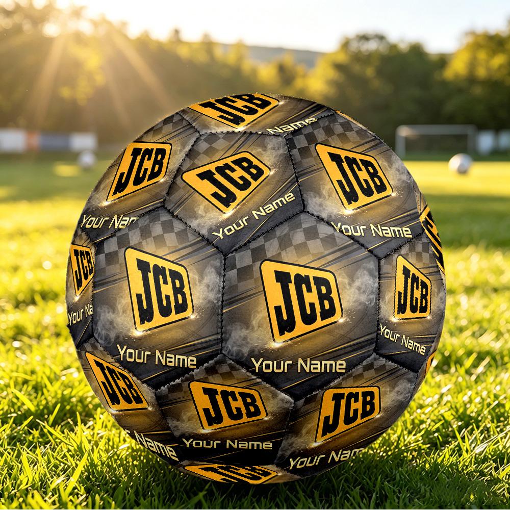 JCB Size 5 Football, Custom Name Text Personalized Soccer Ball Sport Training Gift