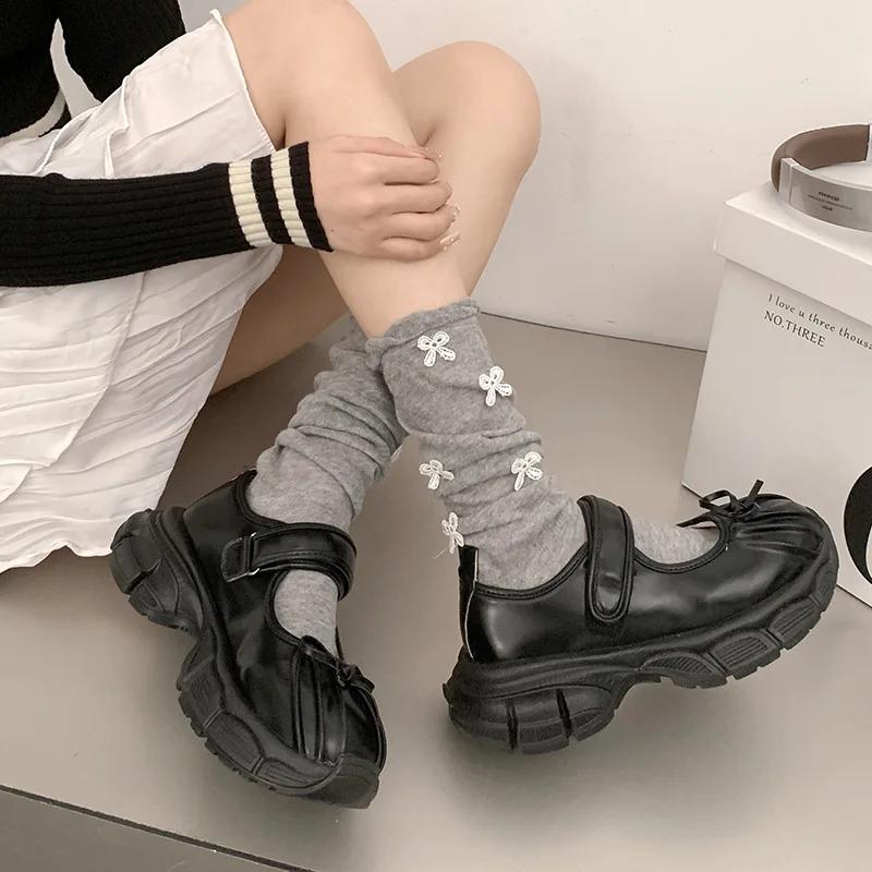 

Женские повседневные черные балетки на платформе с толстой подошвой, кроссовки, новые летние модные туфли с бантом, женские туфли Мэри Джейн на платформе 35 бежевый