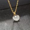 Boho Shell with Pearl Pendant Necklace Adjustable Alloy O-Chain Lobster Clasp Summer Seaside Beach Fashion Jewelry Gift For Girl