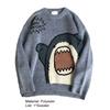 Herrenpullover mit Cartoon-Haifisch-Aufdruck, Rundhalsausschnitt, All-Match-Studentenpullover für den täglichen Gebrauch