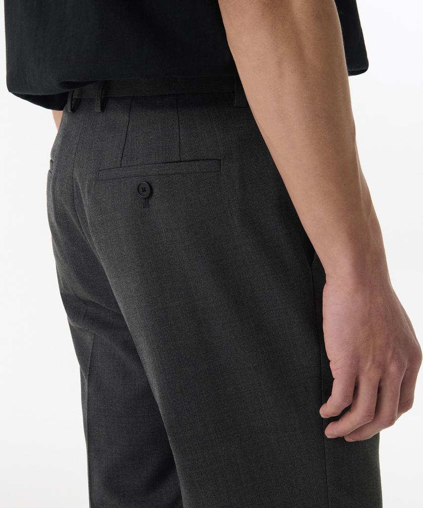 MUSINSA STANDARD Wool Blend Tapered Hidden Elastic Waist Length Slacks [Medium Gray]