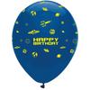Creative Party Space Blast Latex All-Over Print Happy Birthday Balloons (Pack of 6)
