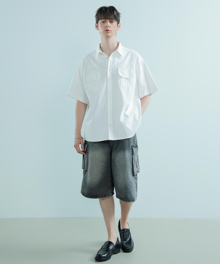 LOGSTORE Wide Cargo Denim Pants