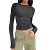 Spring & Fall New Arrival Cross-Border Fashion Round Neck Tight Casual and Comfortable Raglan Long Sleeves T-shirt Pure Color Silm Pullover Base