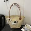 Beach European and American Tide Niche Casual Women 2025 Spring Commuting Large Capacity Straw Bag Women's Shoulder Tote Bag