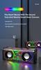 V8 Transparent Mecha Bluetooth 5.0 Wireless Music Speakers for Mini Party with Bass Diaphragm TWS RGB Light Loudspeaker