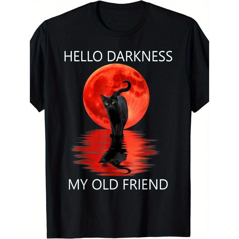 Cat Hello Darkness My Old Friend - Black Cat Hello Darkness T-Shirt