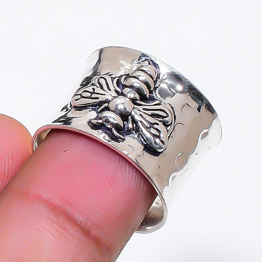 Natural Butterfly Look Gemstone 925 Sterling Silver Jewelry Ring Size 6.5 AR-18985
