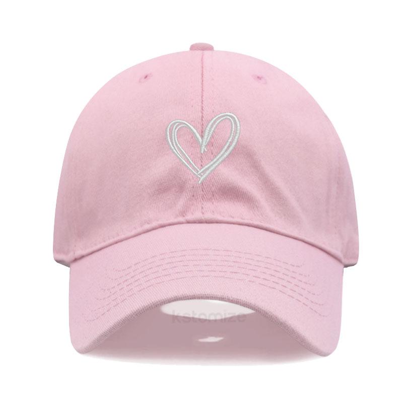 Unisex Soft Cotton Dad Hat Heart Embroidery Baseball Cap For Women Men Adjustable Unisex Casual Sports Caps