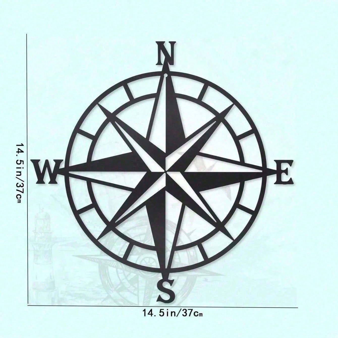 Настенное искусство: Античный латунный морской компас, прибрежный декор для дома разноцветный