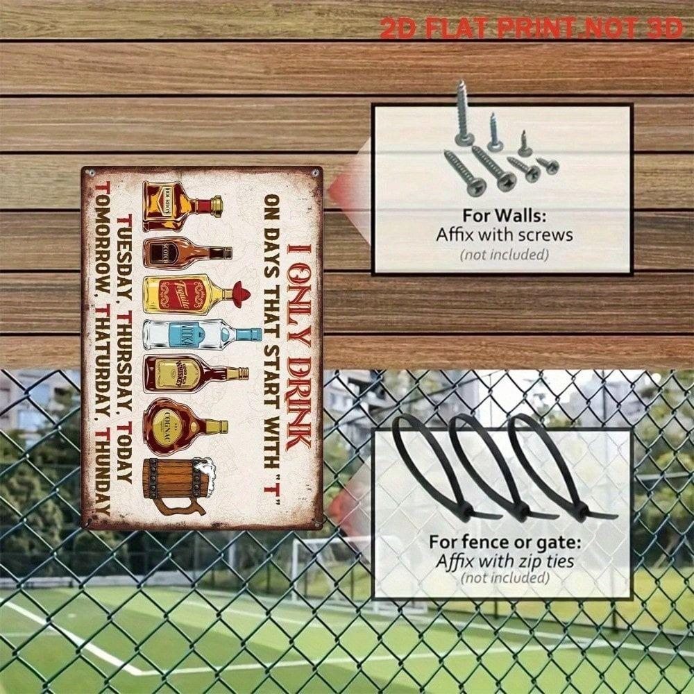 Metal Wall Art Vintage Drinks Sign Bar Kitchen Decor Funny Poster Gift