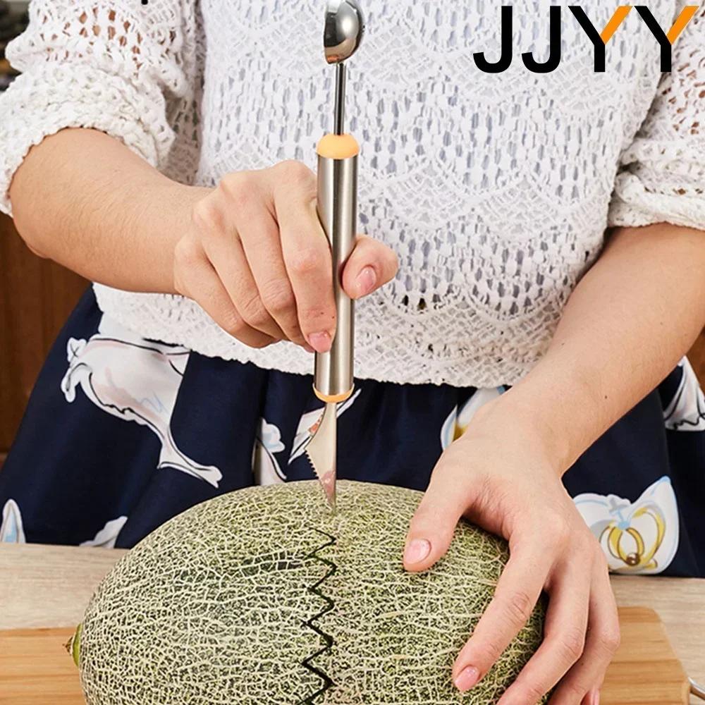 Watermelon Slicer Cutter Tool Fruit Vegetable Carving Knife Ice Cream Scoop Kitchen Gadget for Cold Dishes Salad Making