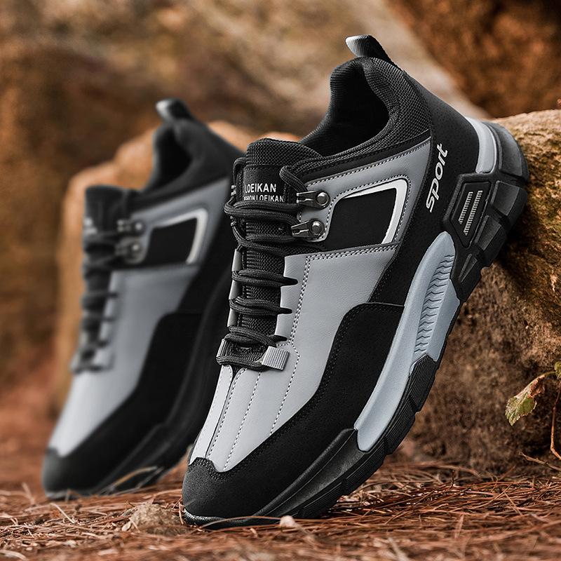 

2025 new men s shoes outdoor mountaineering hiking sports casual shoes men s leather fashion work tide shoes tooling shoes 46