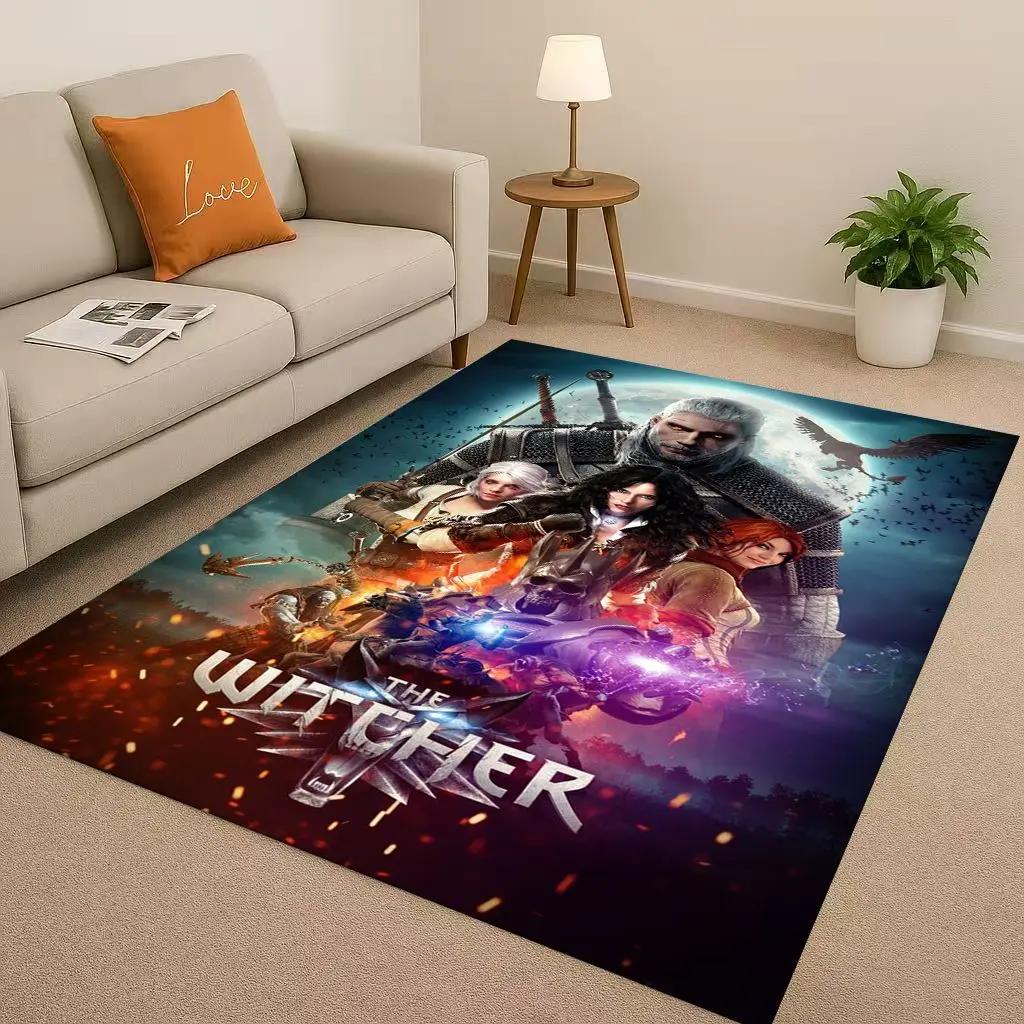 HD The W-Witcher Game Geralt Gamer Cartoon Living Room Non-Slip Area Rug Carpet For Bedroom Playroom Sofa,Home Doormat Kid Gift