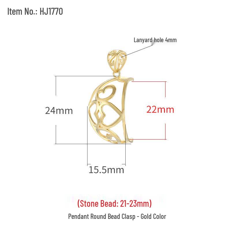 Gold-Plated Jade & Amber Clasp for DIY Pearl and Bead Necklaces
