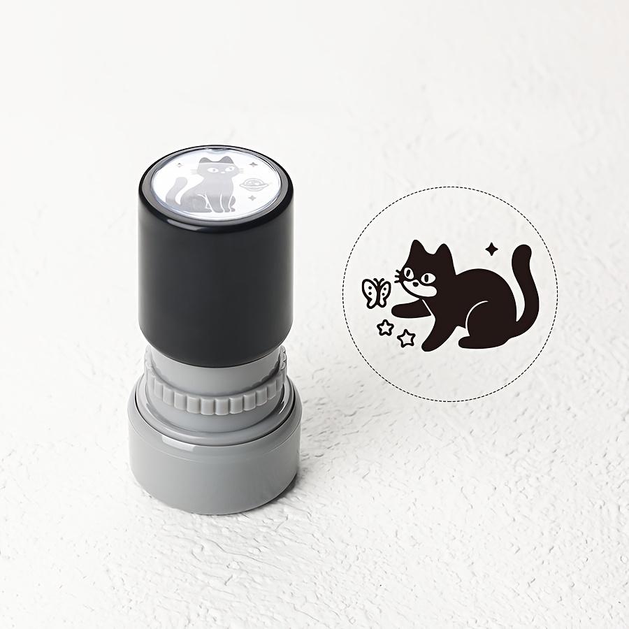 1 Set Cute Black Cat Photosensitive Stamps, Cartoon Cat Pattern Decorative Stamps for Scrapbooking, Notes and DIY Handmade Craft