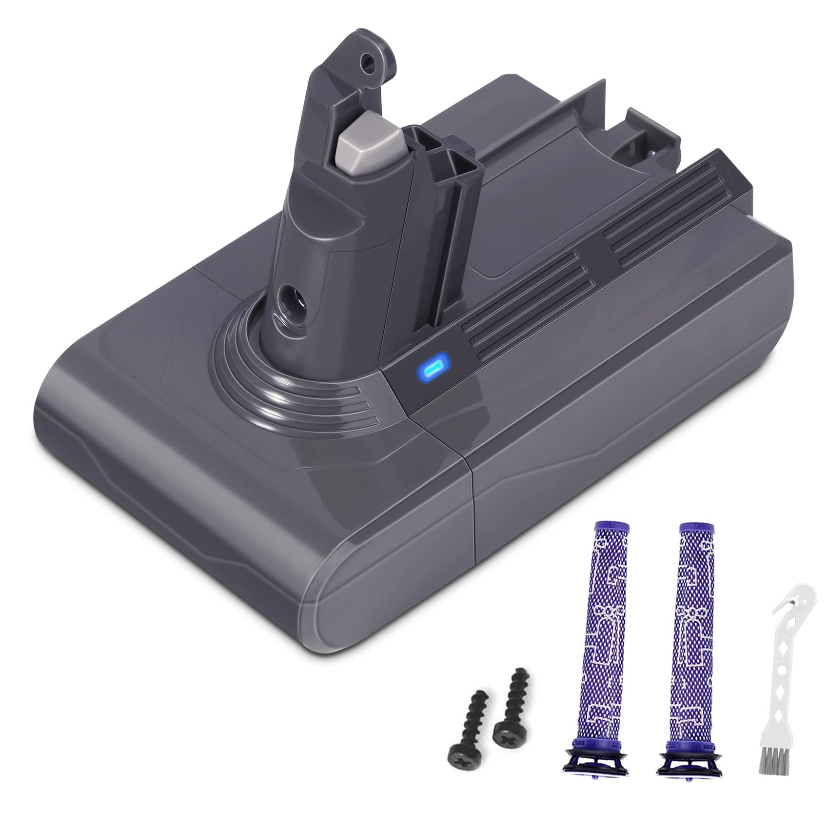 

KUNLUN Совместимо с пылесосом Dyson v6 DC62 DC61 HH08 DC72 DC74 SV09 SV08 SV07 Оснащено многоступенчатой схемой защиты Маркировка PSE включена в комплект
