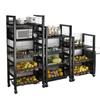 Multi-Layer Kitchen Vegetable & Microwave Storage Rack with Wheels