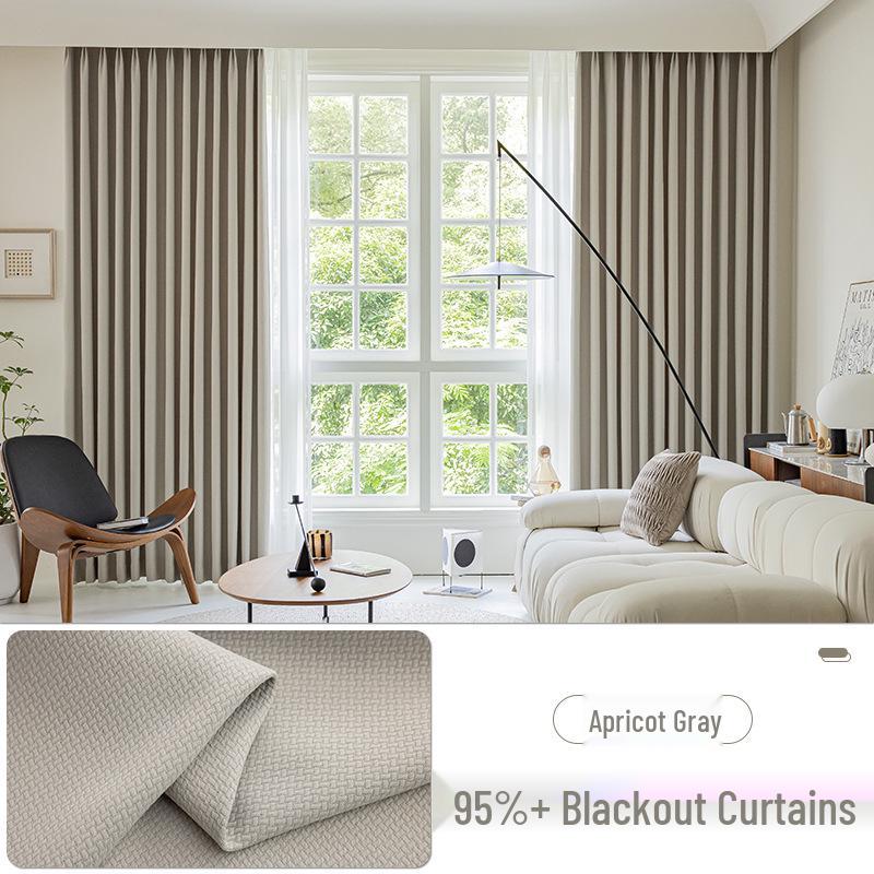 2025 Dual-Sided Blackout Curtains - Rice Grain & Pea Cotton for Living Room, Bedroom, Balcony
