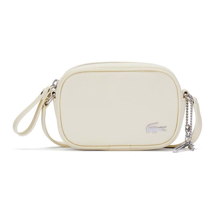 Lacoste Fashion Classic Trendy PU Shoulder Crossbody Bag Small Women bags Bone-White NF4364DBM97 Bone White,Small