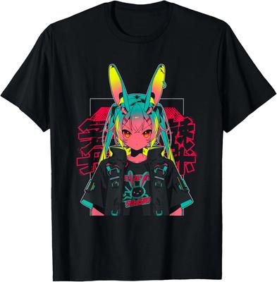 Anime Manga Cyberpunk Aesthetic Techwear Harajuku Bunny T-Shirt
