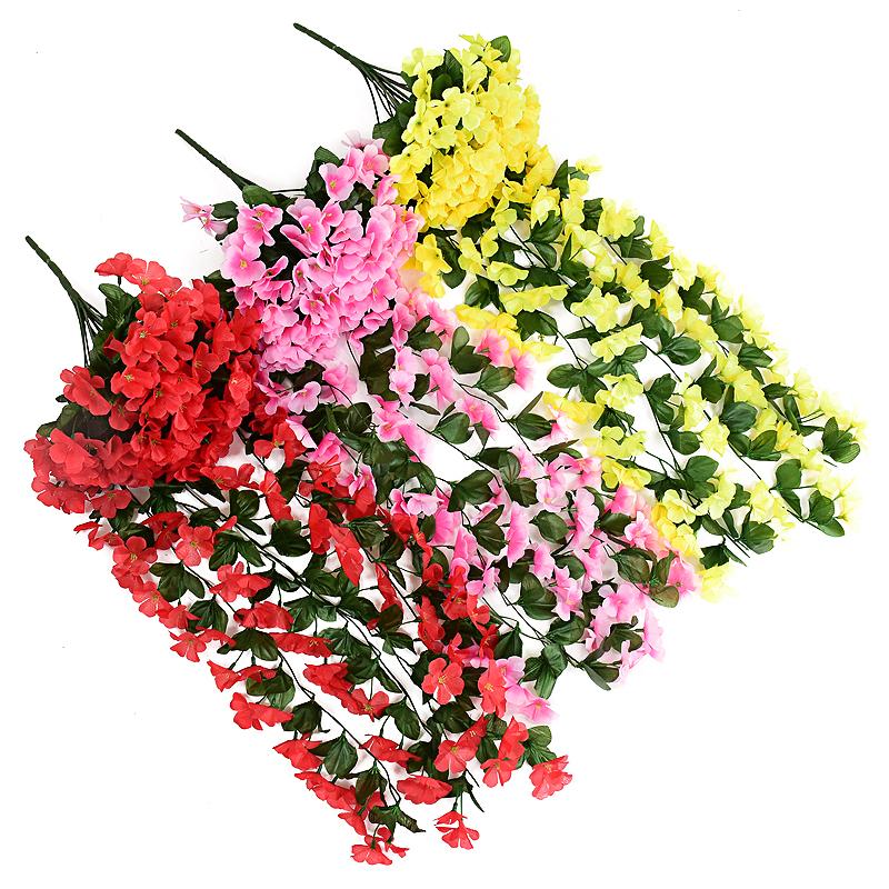 Artificial Flowers Long Vine Violets Home Wedding Outdoor Garden Arch Decorations Christmas Potting Pavilion Accessories