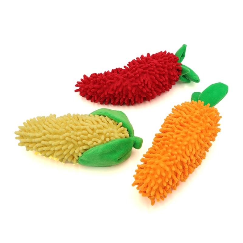 Dogs Realistic Vegetable Squeaky Toy for Aggressive Chewer Plush Teether Toy for Training Cleaning Interactively Toy