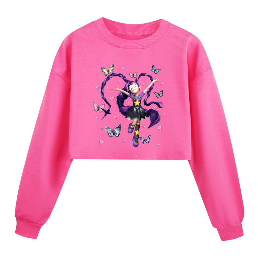 

5599 Kids Girls Fashion Breathable Lily Lovebraids Printed Outerwear Long Sleeves Sweatshirt 170cm рожевий червоний колір
