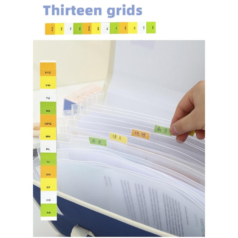 Folder Organowy A4 Folder na Dokumenty z Etykietami Folder Plikowy Organizery na Dokumenty Torba do Przechowywania Dokumentów dla Ucznia