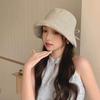 New Summer Women'S Plaid Rolled Brim Bucket Hat Wide-Brimmed Quick-Drying Sun-Protective Hat