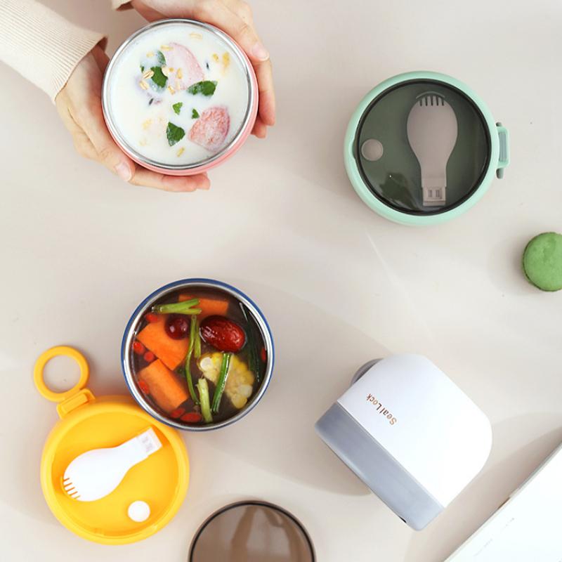 Stainless Steel Lunch Box  Insulated Soup Cup Breakfast Oat Milk Yogurt Cereal Container Office Thermo Food Storage Bento Boxes