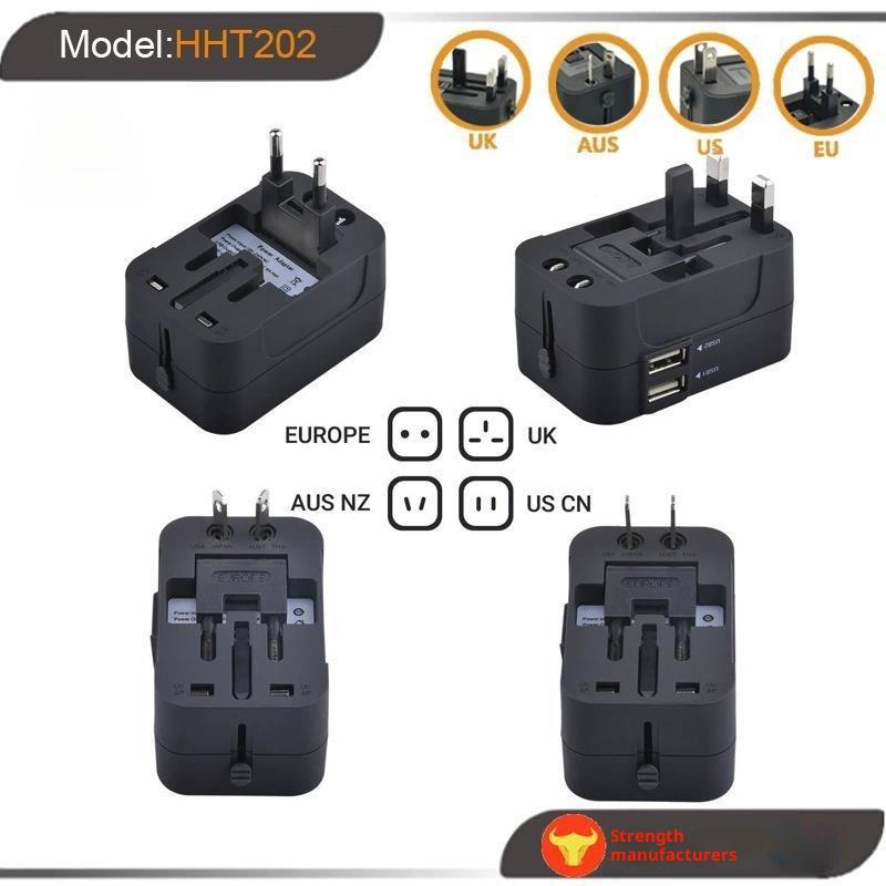 Factory Direct Sale Bison202 Dual USB 2.1A Universal Socket Adapter Global Universal Conversion Plug