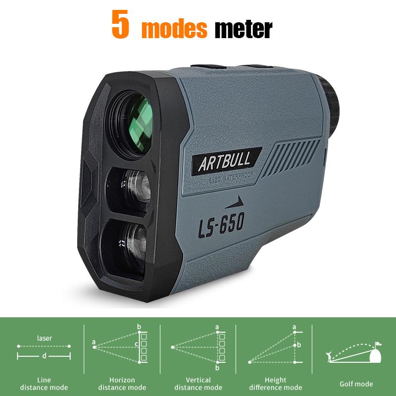 ARTBULL Laser Rangefinder Golf Hunting Outdoor 650m Telescope with Flag-Lock Slope Adjusted Distance Meter