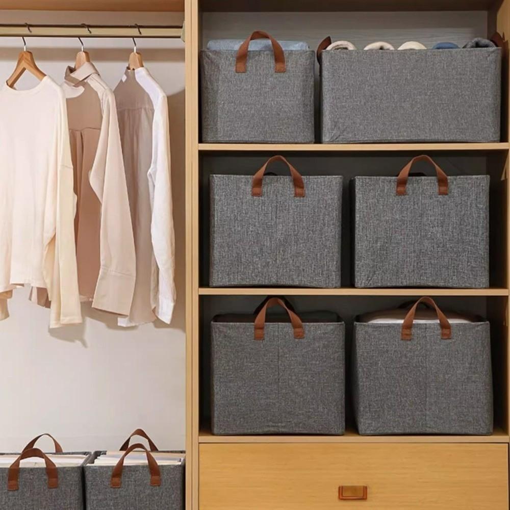 Covered Design Storage Box Steel Frame Fabric Material Clothing Organizer Metal Frame Collapsible Underwear Storage Home Use