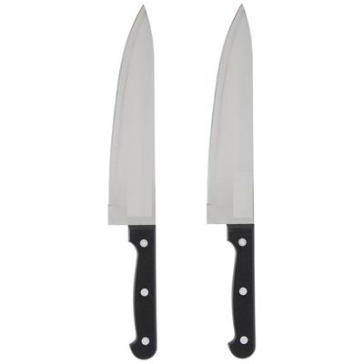 High-Carbon Stainless Steel Chef's Knife Set | Triple Rivet Handle | Set of 2 (Silver)