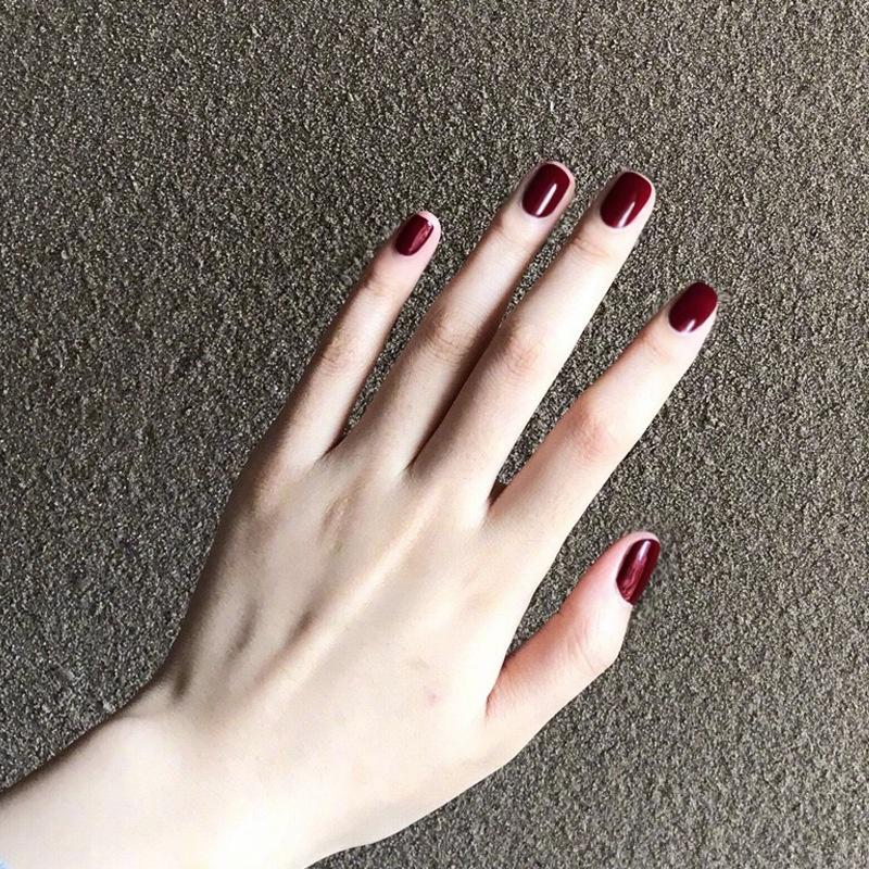 Fake Nails, Short Round, No Glue, 24 Pieces