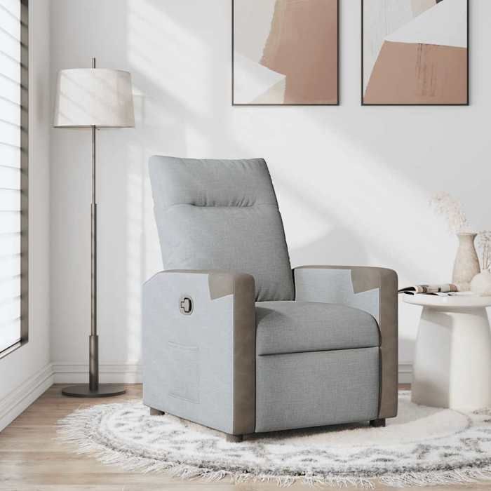 VidaXL Recliner Light Grey Fabric, Armchair, TV Recliner, Stroller, Recliner for People 4104839