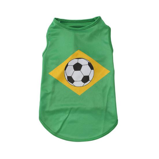 

Dog Summer T-Shirt Cute Soccer Print Sleeveless Puppy Vest Soft Breathable Dog Outfit for Small Medium Dogs Cats L зелений