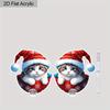 2D Flat Retro Christmas Women's Acrylic Dangle Earrings, Cat Earrings, Christmas Party Jewelry Gift