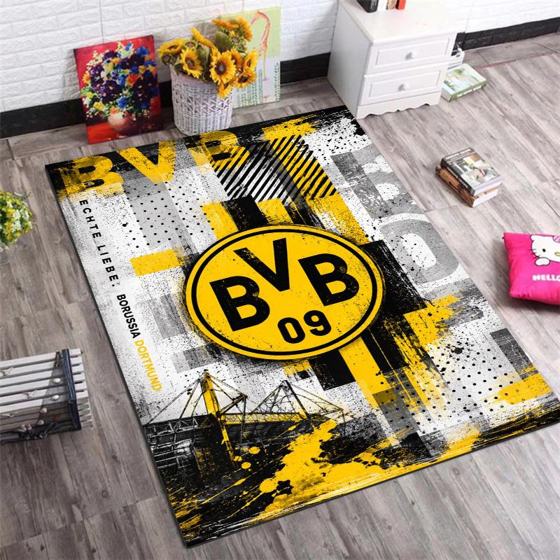 Tappeto Area Stampato Industriale Graffiti Borussia Dortmund BVB 09 Tappetino Rettangolare Antiscivolo Tappeto Decorazione Casa Soggiorno Camera da Letto Gaming Tifoso di Calcio