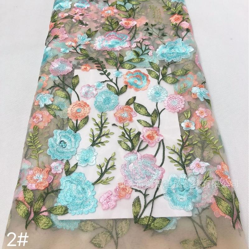 1/3/5yards Seven Colors High Density Embroidered Fabric for DIY Sewing Dress Available Fashionable Style Clothing Accessories